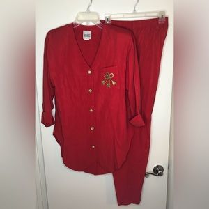 Red pantsuit size 8